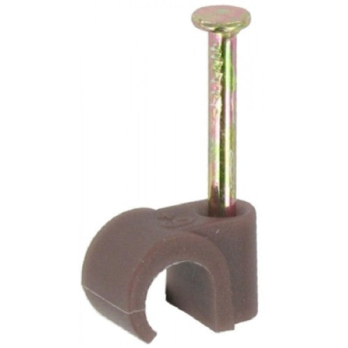 7.0mm Cable Clips Round Brown Value Pack Diy 1512
