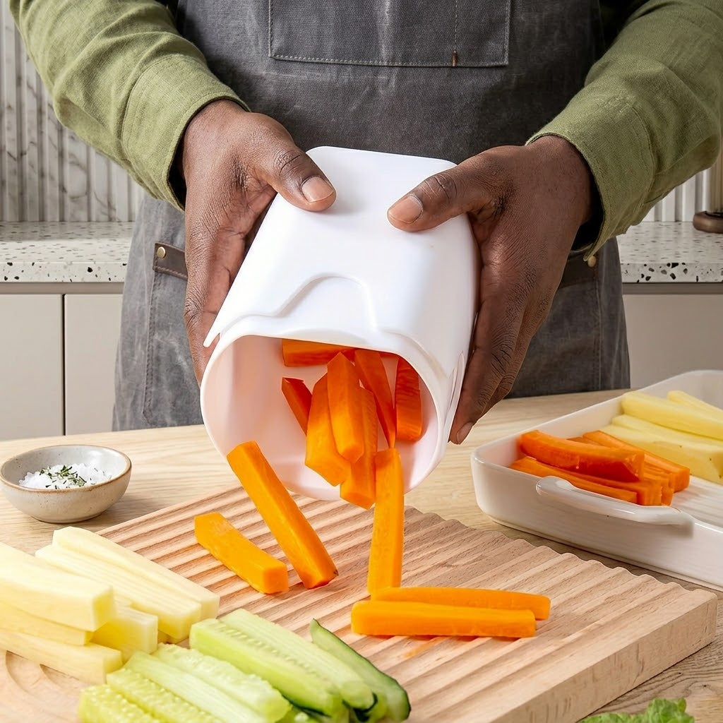Perfect Fries Potato Chips Cutter Slicer – One – Step Vegetable Fry Cutter With Stainless Steel Blade