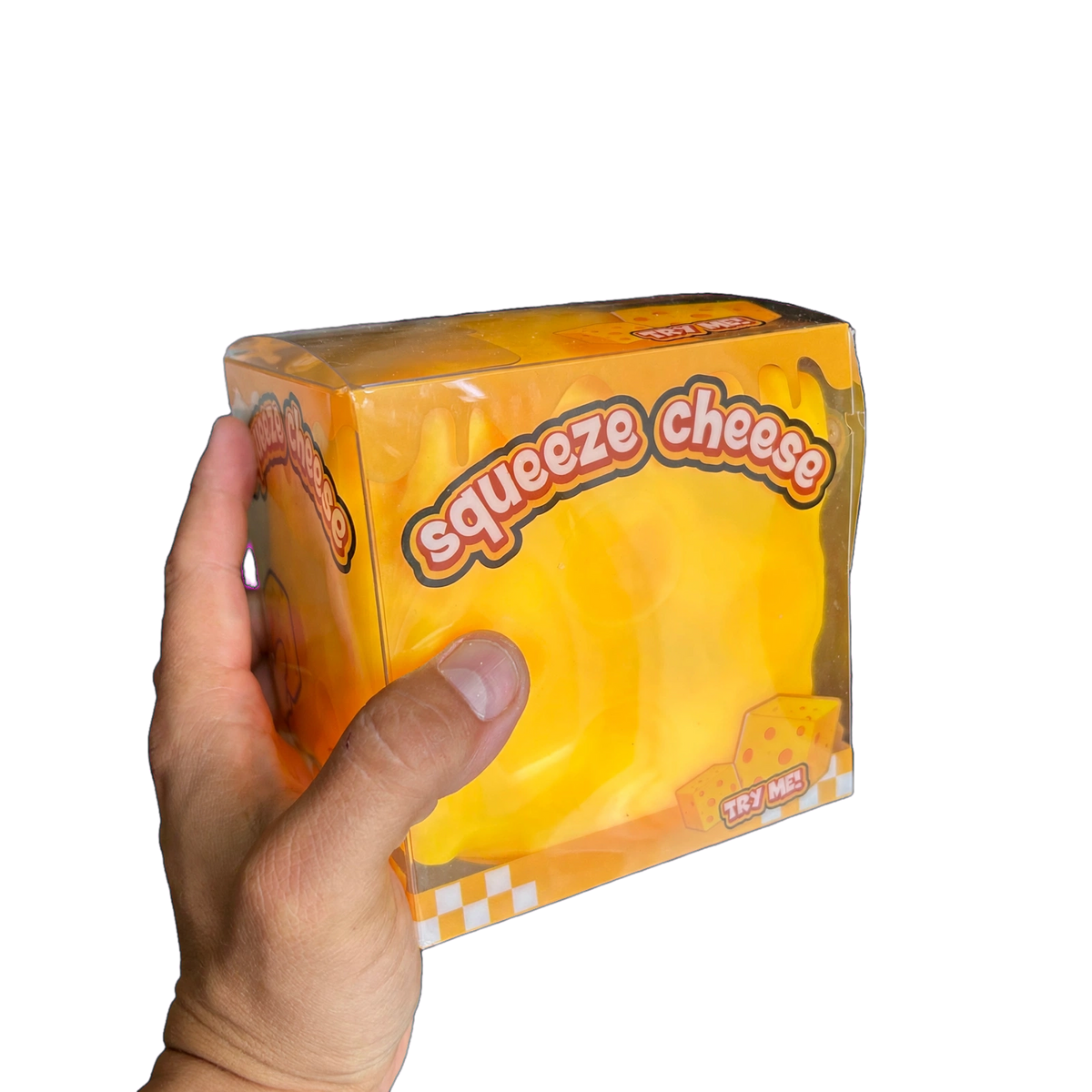 XXL Jumbo Squishy Cheese Cube Sensory Squish Fidget Toy in Box
