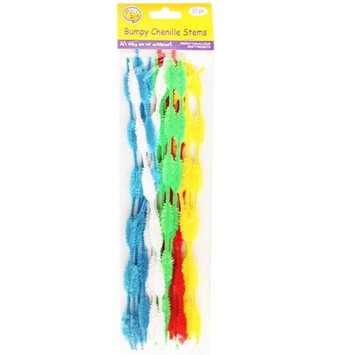 Bright Colours 20pk Bumpy Chenille Stems