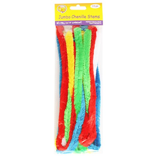 Bright Colours 10pk Jumbo Chenille Stems