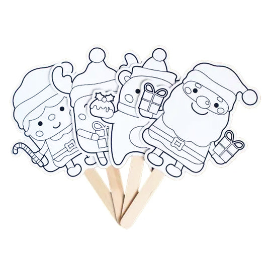4 Christmas Lollystick puppets
