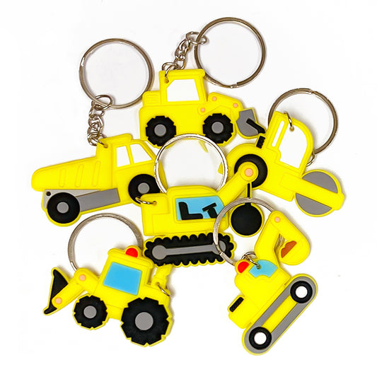 Super Construction Truck Keyrings x 6