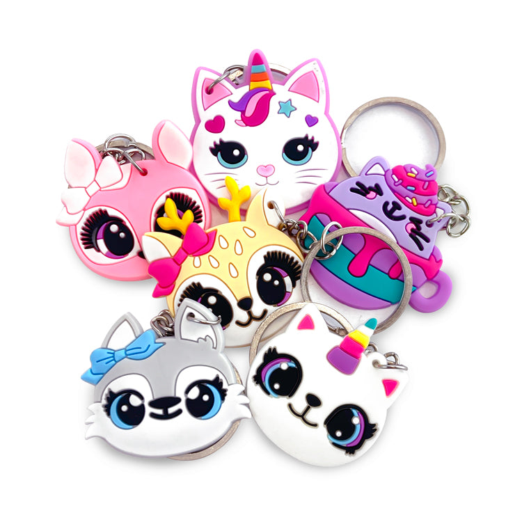 Cute Cat 3D Chunky Keyrings x 48 ( BULK BUY )