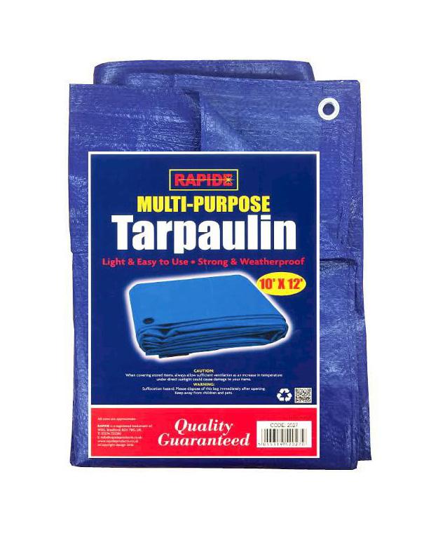 Blue Multipurpose Use Tarpaulin Light Easy and Strong Waterproof Tarpaulin 10' x 12' 2027