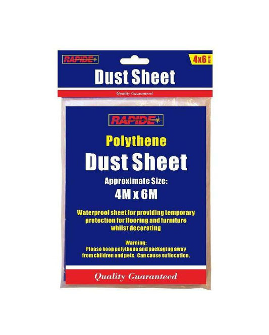 Rapide Polythene Dust Sheet Multipurpose Use Waterproof Sheet 4m x 6m 7747