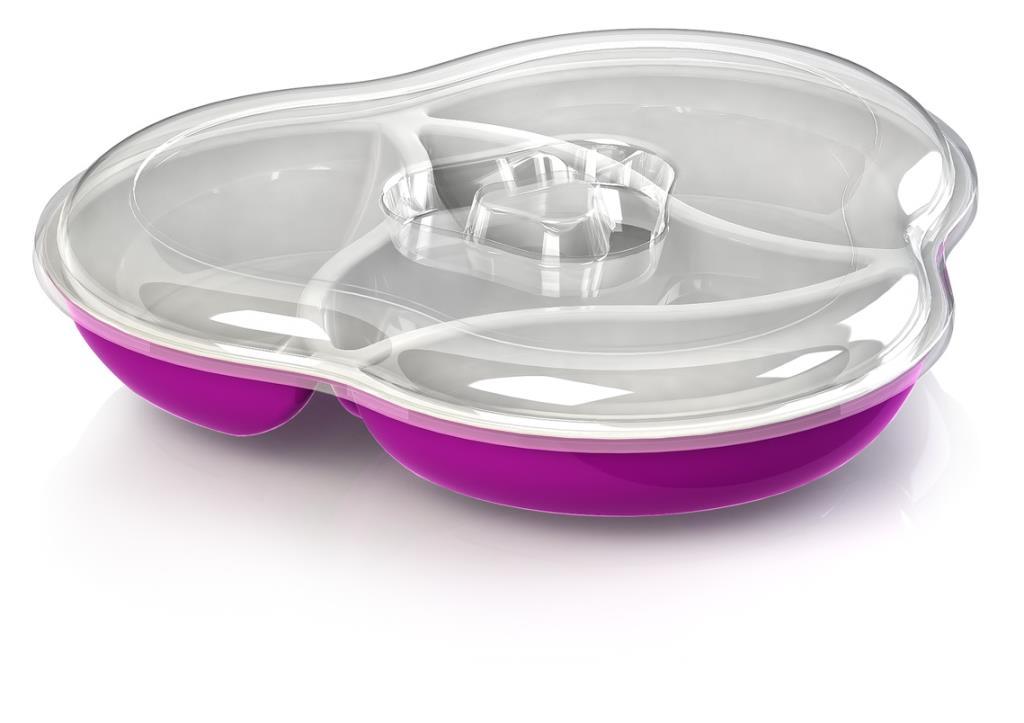 Double Colour Breakfast Set With 4 Compartment Tray With Cover