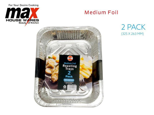 Disposable Aluminium Foil Roasting Tray 325 x 263 mm Pack of 2 MX6009