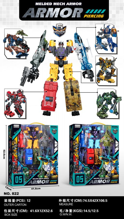 5-In-1 Transforming Robot Action Figure – Ultimate Robot-To-Car Transformation!