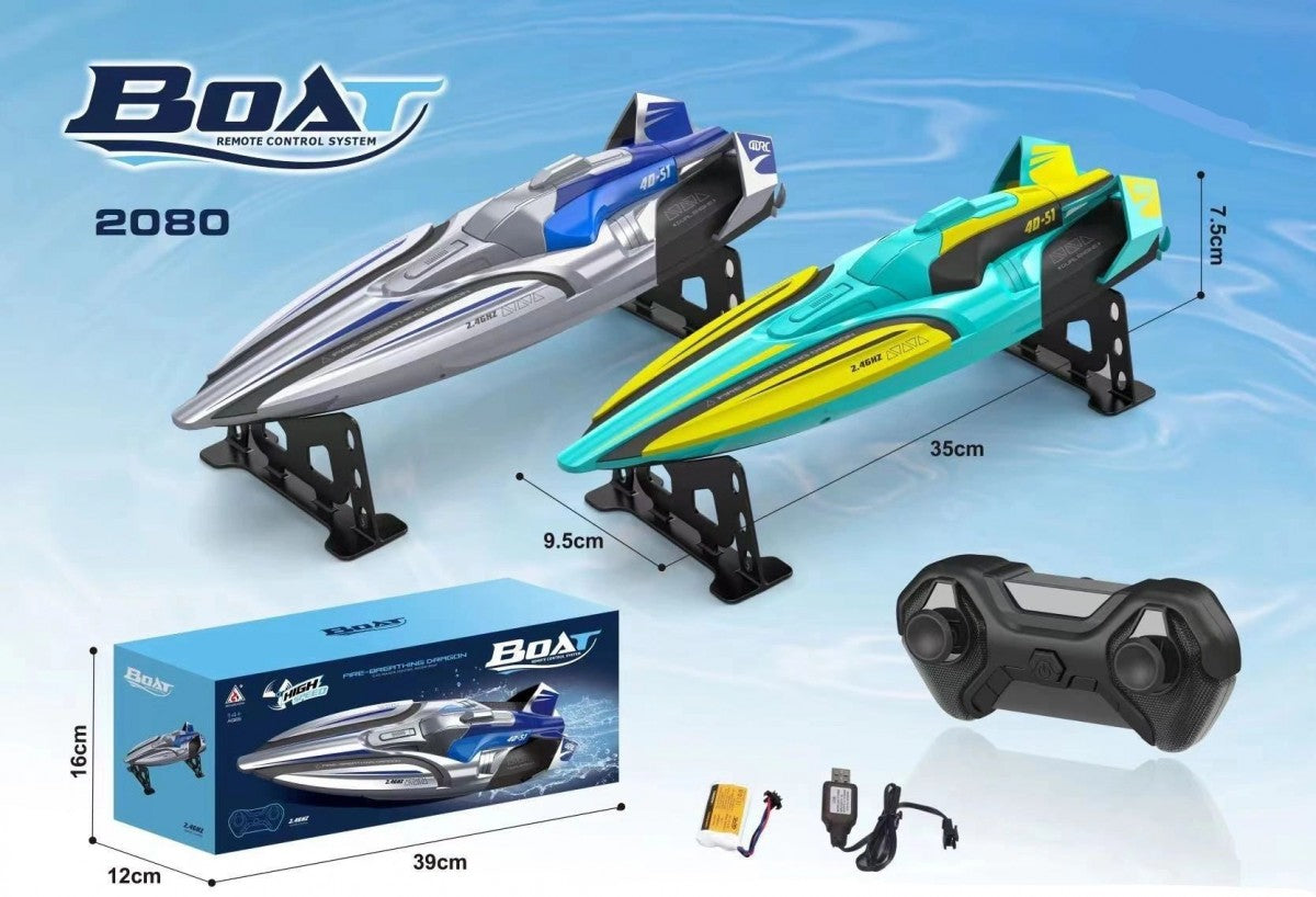 Rechargeable R/C Speed Boat W/ Lights, Speed Gear &Amp; More!