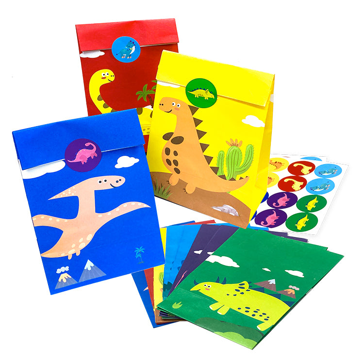 Dinosaur Party Bags + Stickers x 48 ( BULK BUY )