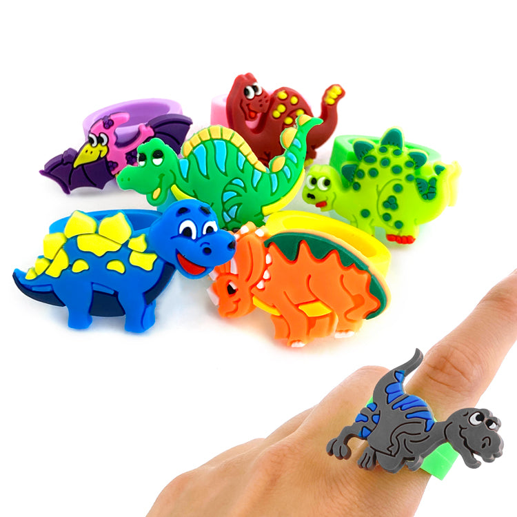Dinosaur Fashion Rings x 12 ( PARTY BAG SPECIAL )