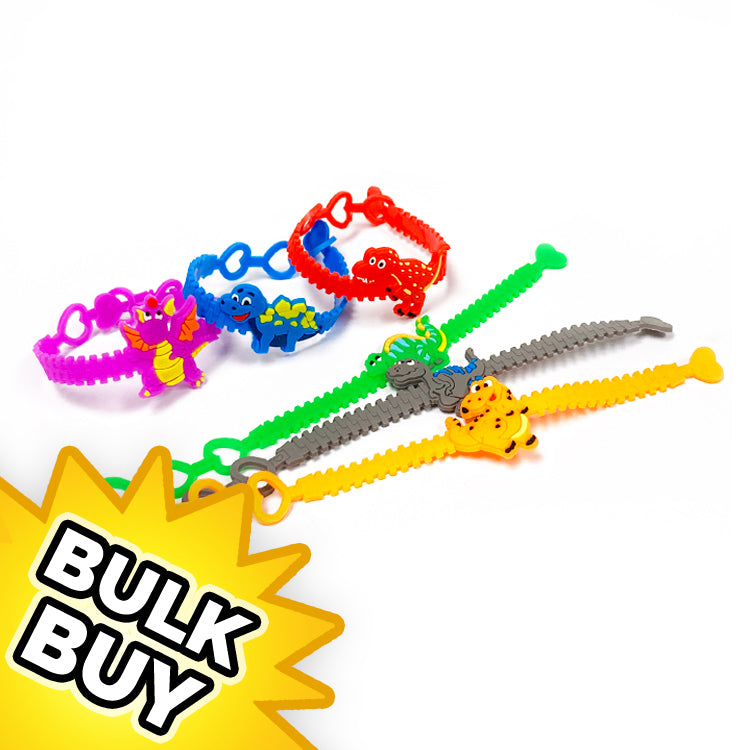 Dinosaur Super Stretch Bracelets x 48 ( BULK BUY )