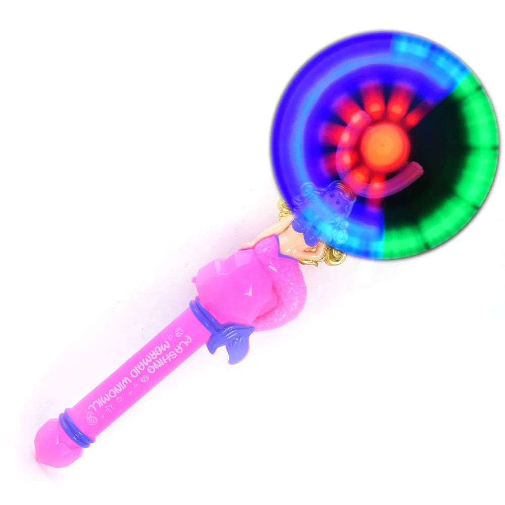 Light Up & Sound Mermaid Spinning Flashing Wand Toy