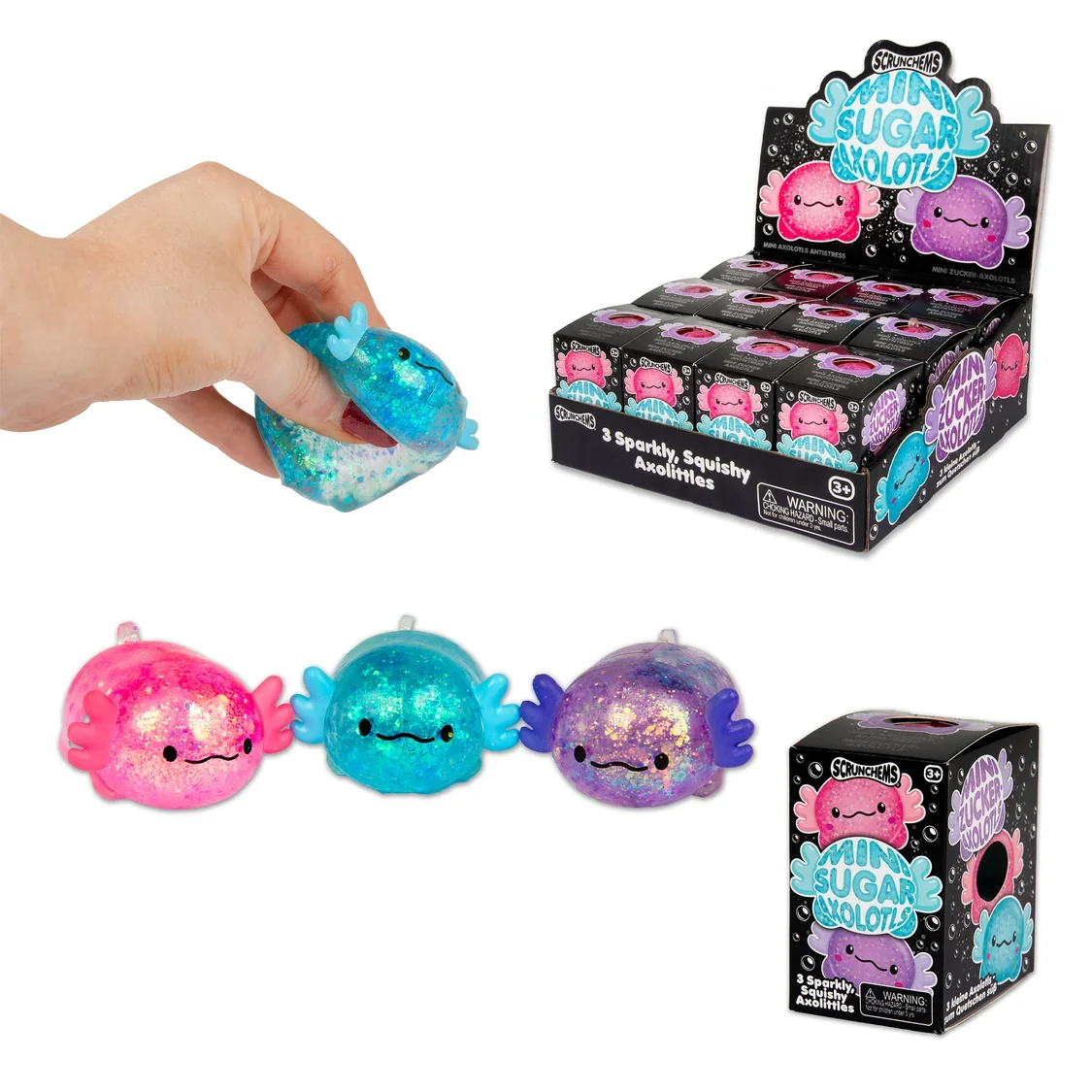 Scrunchems Mini Sugar Axolotls - 3 Pack