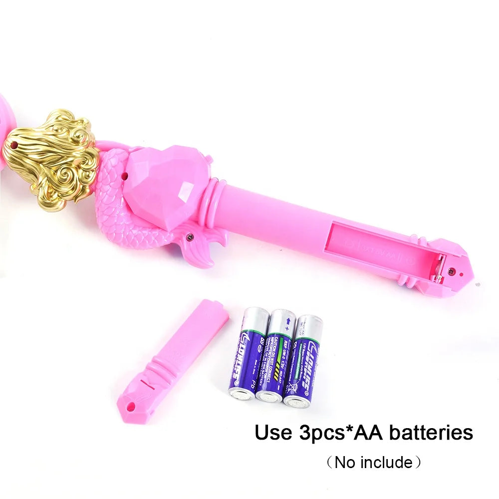 Light Up & Sound Mermaid Spinning Flashing Wand Toy