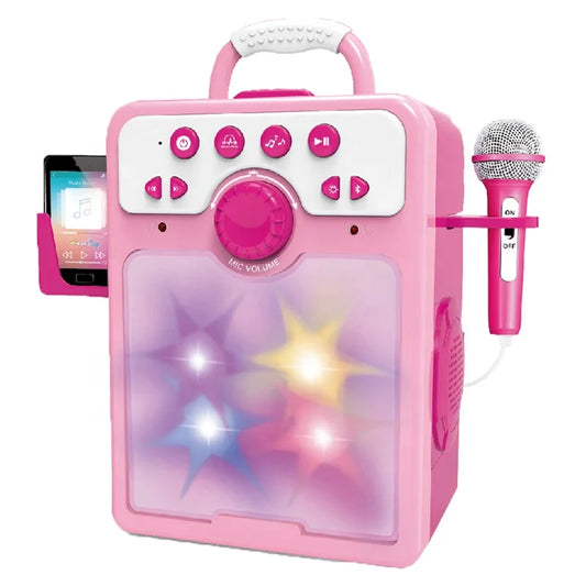 Karaoke Machine Square Boom Box Music Set - Pink