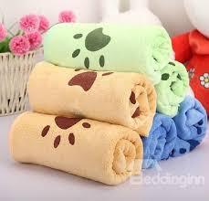 Bath Towel with Paw Print Design 70 x 140 cm Assorted Colours 4363