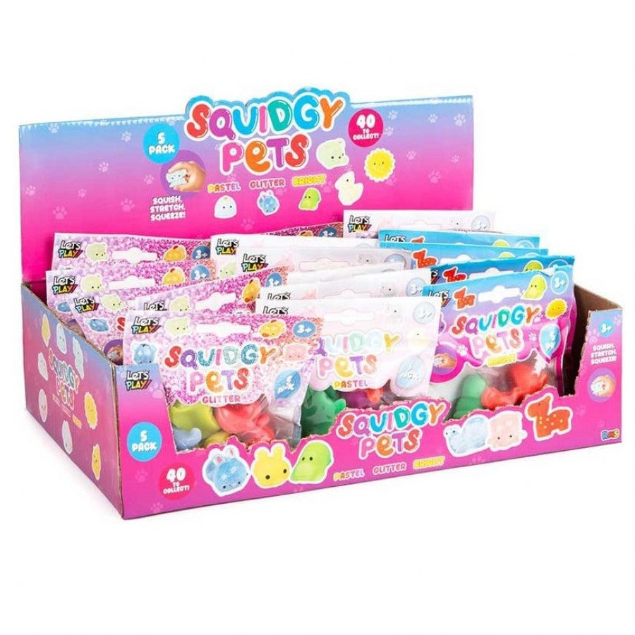 Squidgy Pets 5Pk - Pastle/Glitter Assorted