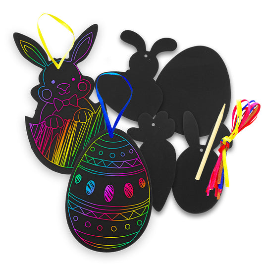 Easter Scratch Art Shapes x 6