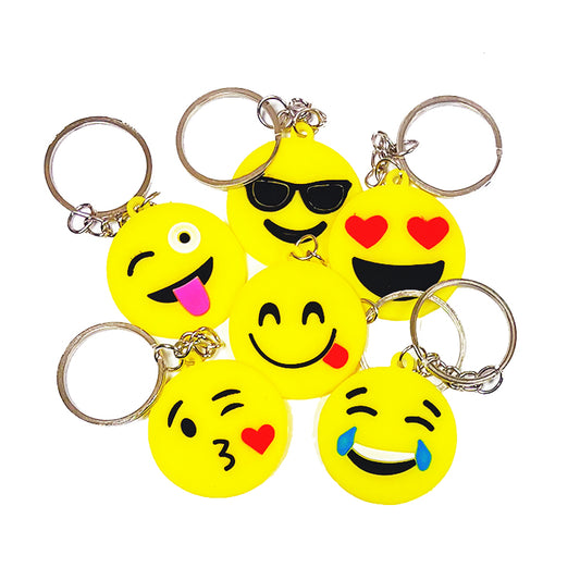 Emoji Fun Keyrings x 6