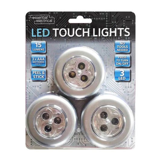 LED Touch Lights 15 Lumens 3Pcs Essential Electrics 2731