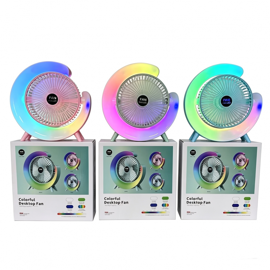 Rainbow Light Portable Fan
