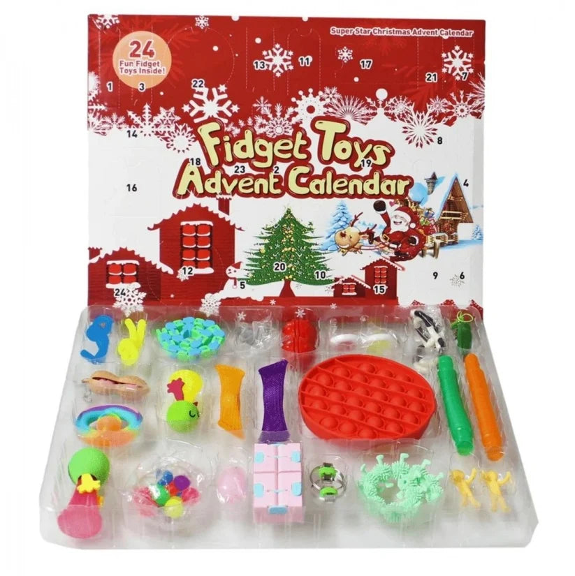Fidget Toy Advent Calendar - 24 Day Fidget Advent Calendar - Poppit's, Squishy, Sensory Toys, Stretchy Tubes, Toys & More for Kids & Adults