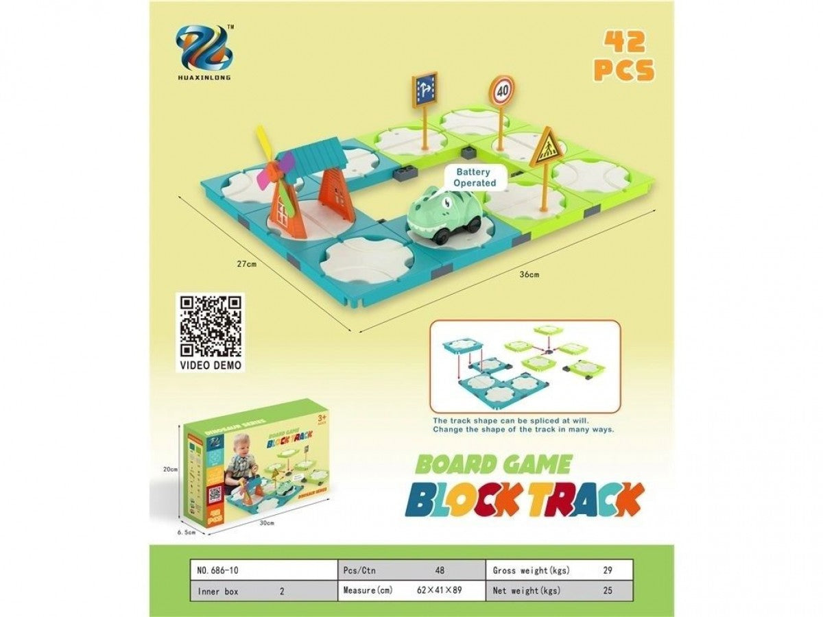 Board Game Dinosaur Block Track 42Pcs