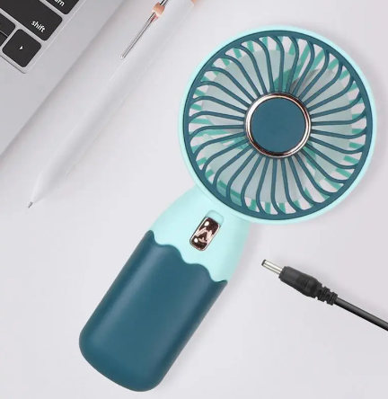 Mini Hand Fan with Stand 15 cm USB Rechargeable Assorted Colours and Designs 7151 / 7668