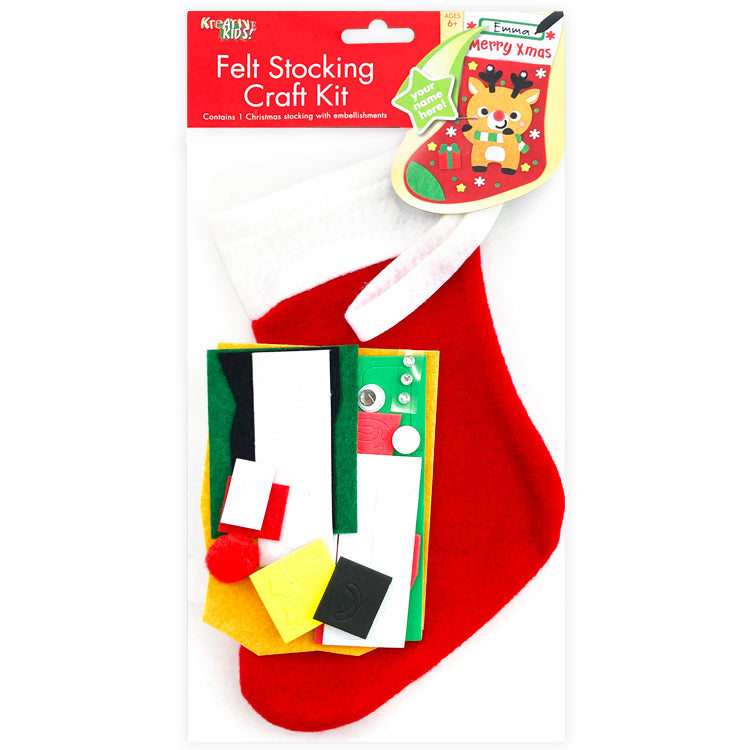 Red Felt Xmas Stocking Kit