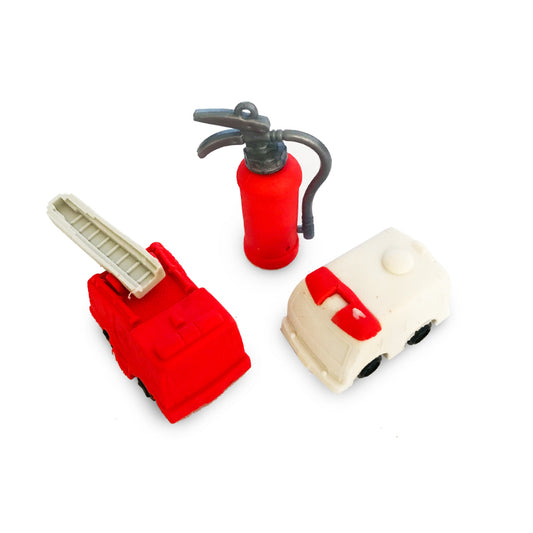 Super Emergency Vehicles 3D Eraser Set