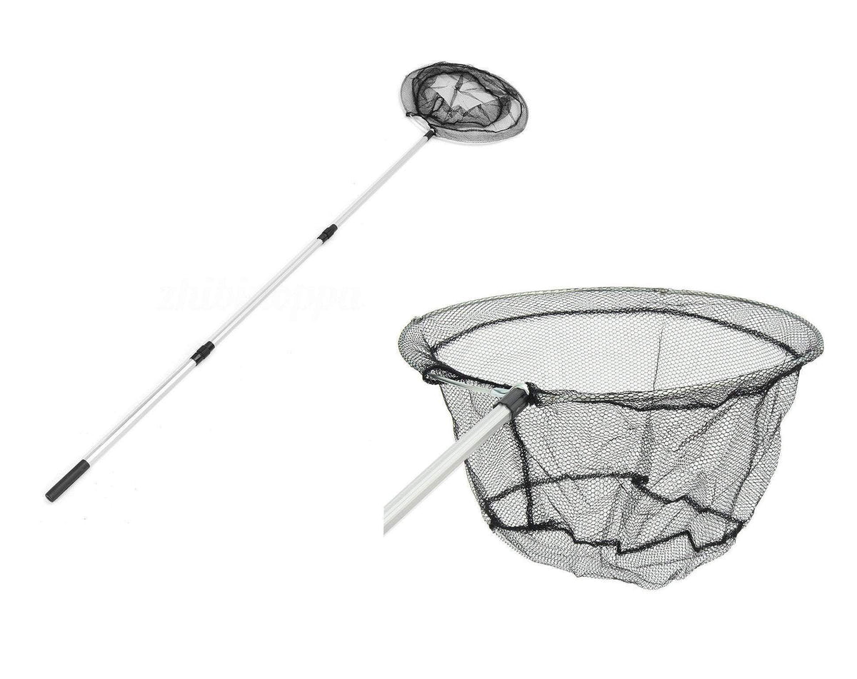 Folding E x tending Fishing Net Landing Net Pole Handle 3 Section Telescopic Mesh