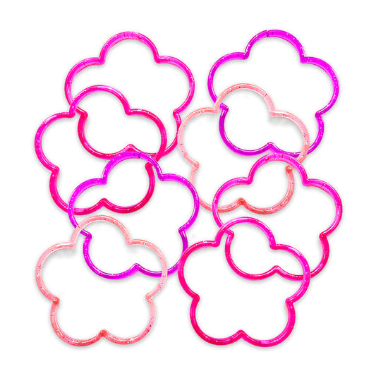 Glitter Flower Bangles x 12 ( PARTY BAG SPECIAL )