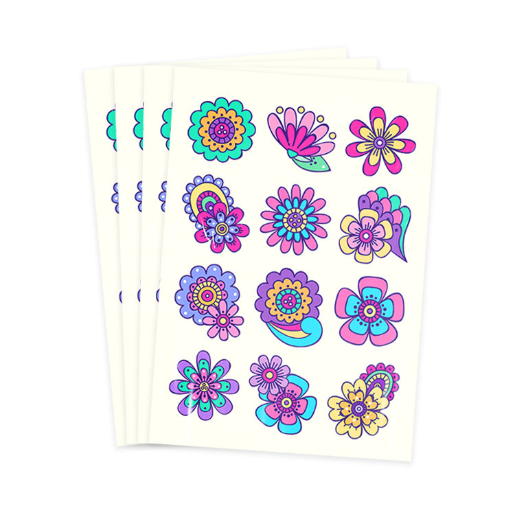 Groovy Flowers Tattoo Sheets x 4 ( £1 Special )