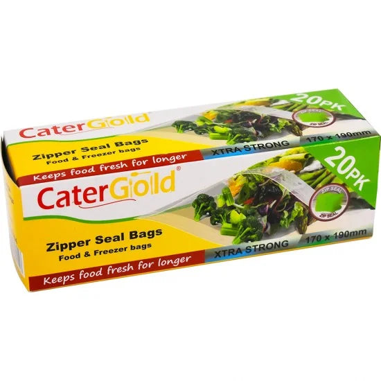CaterGold Freezer Zipper Seal Bags 170 x 190mm Pack of 20 ST81704