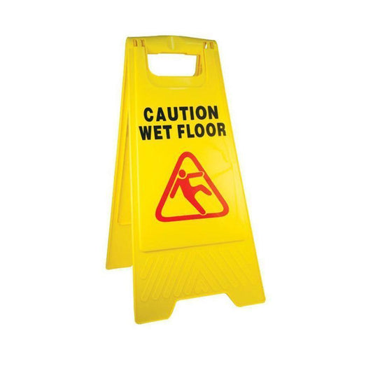 Caution Wet Floor' Plastic Yellow Safety Sign 60 cm 5142 A