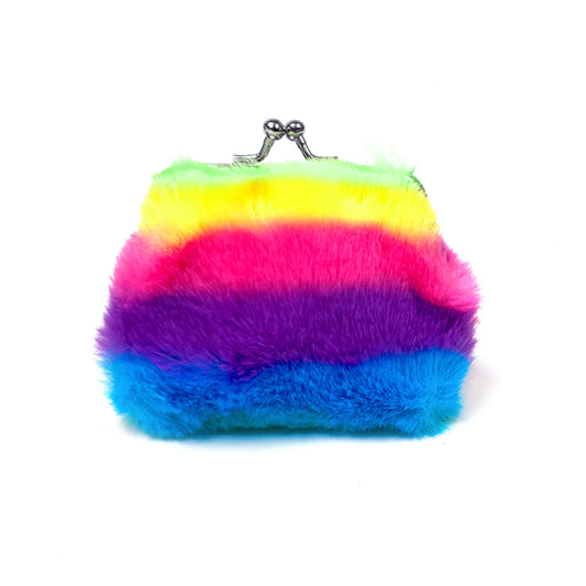 Super Rainbow Furry Purse