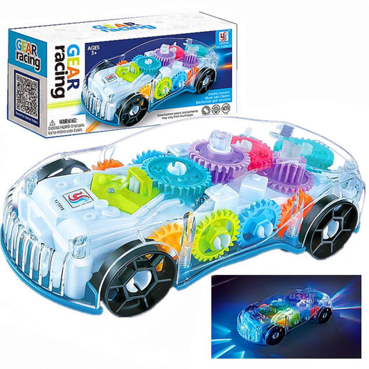 Toy Car - Gear Transparent Racing Car with Sound & Lights