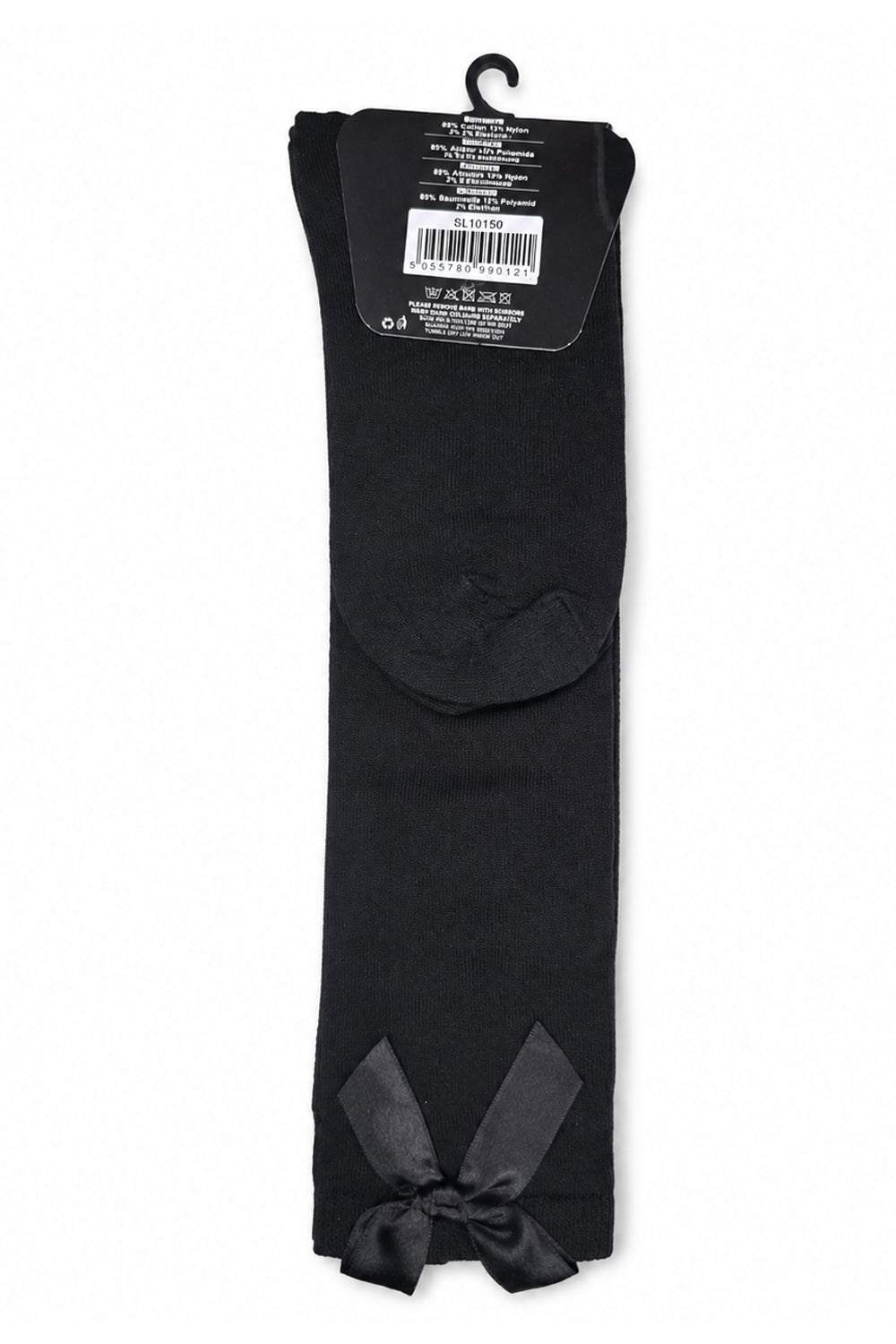3 Pairs of Girls Knee High Socks with Satin Bow - 4 Colours Available - UK 4-6