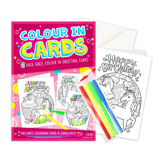 Girls Colour In Greetings Cards Bumper Pack