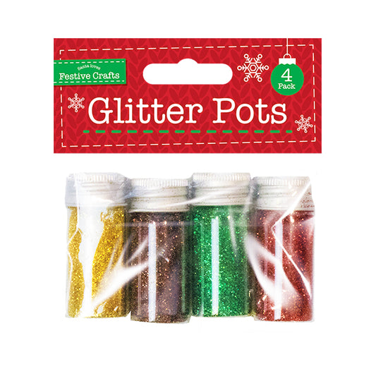 Coloured Glitter Pots x 4