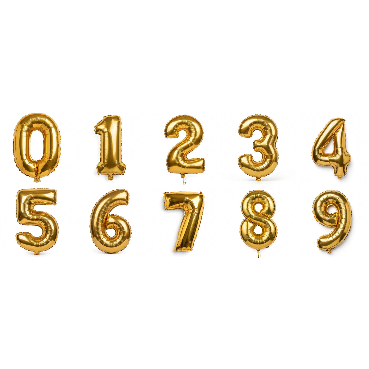 Foil Birthday Foil Balloons Numbers (0-9) 3 Colours - Gold, White, Rose Gold
