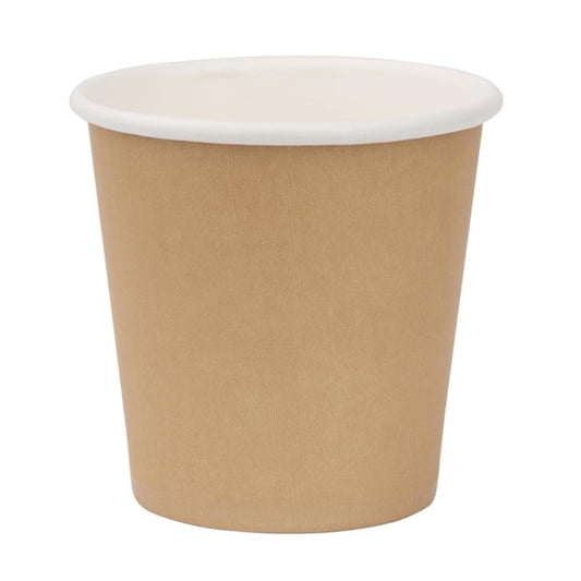 Disposable Plastic Lined Paper Drinking Cups Pack of 50 4oz Brown 0435