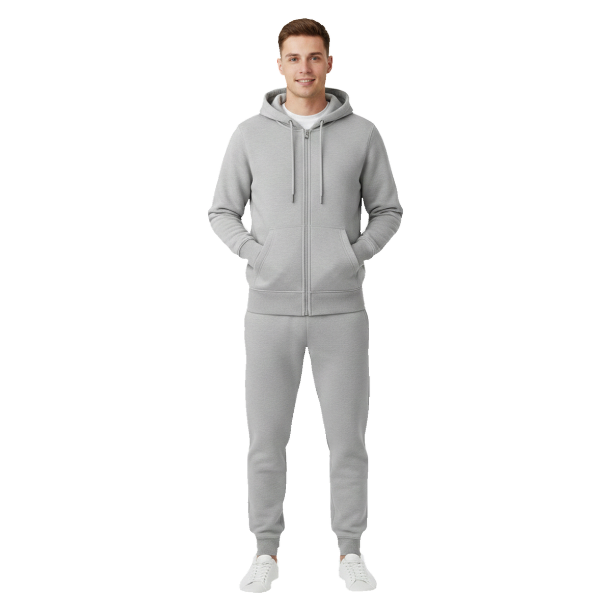 Men's 2 Piece Grey Hoodie Tracksuit Set