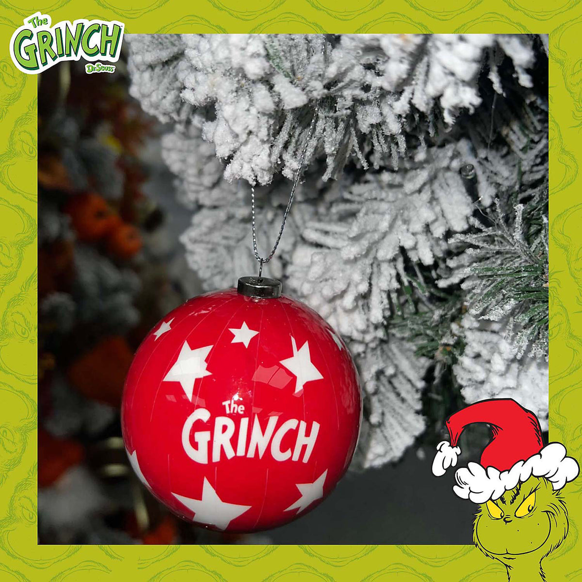 The Grinch Christmas Baubles Set of 6 Tree Decorations 7.5cm x 7.5cm
