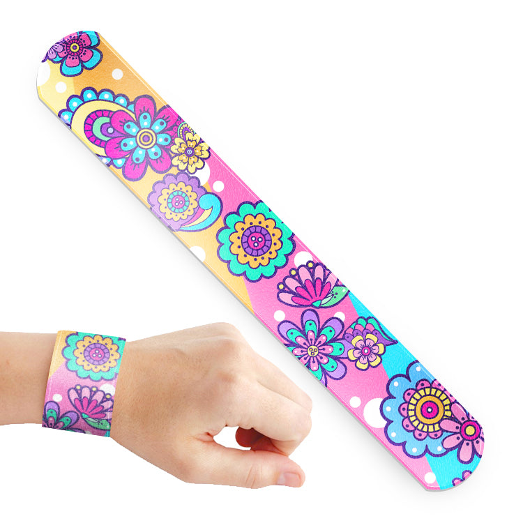 Groovy Flowers Slap Bracelets x 8 ( ONE OFF SPECIAL )