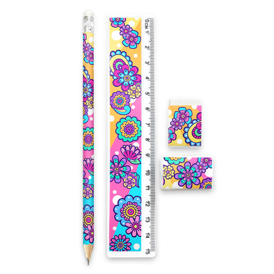 Groovy Flowers Stationery Set