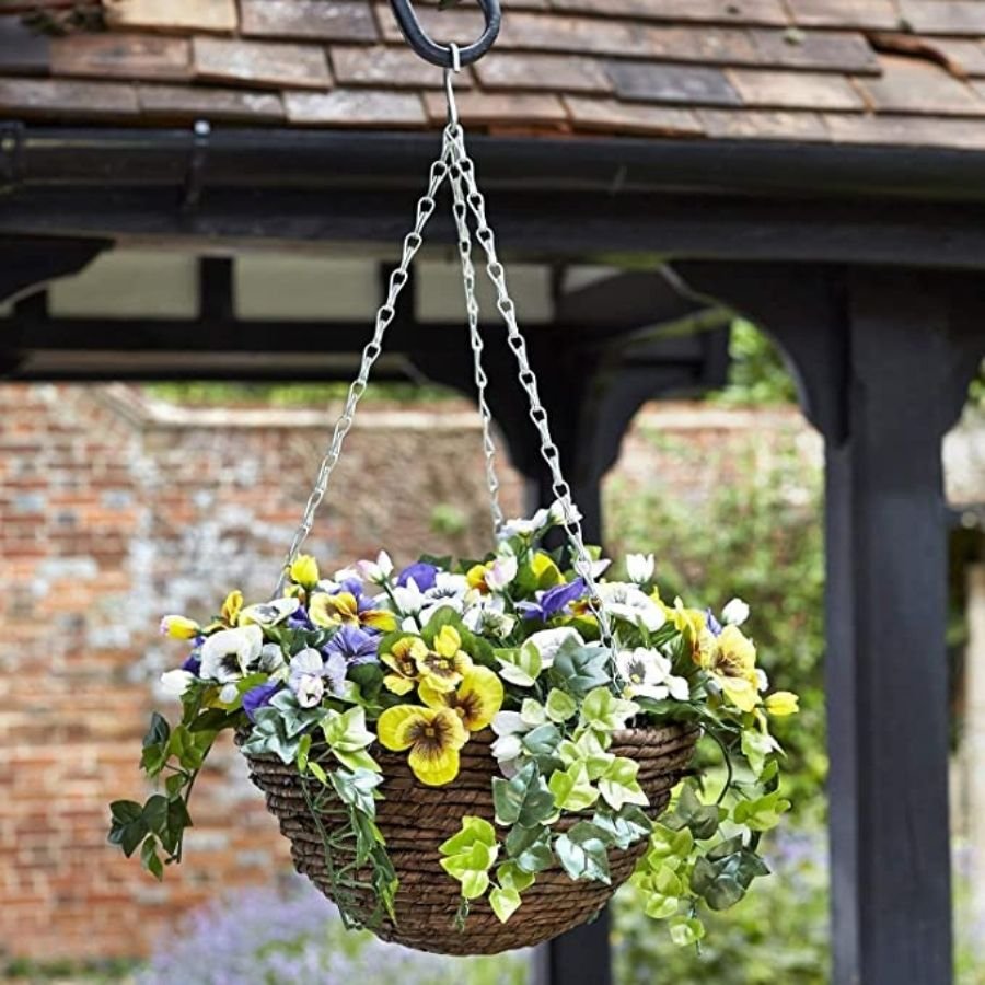 18 Inch Long Pack Of 2 Silver Coloured Hanging Basket Chains And Hooks