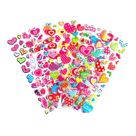 Groovy Hearts Puffy Sticker Sheets x 6